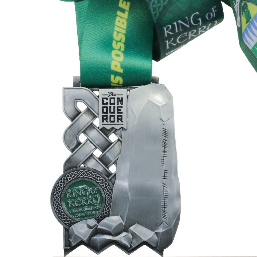 The Conqueror Ring of Kerry Medal OS Unisex Green Excellent Virtual Challenge